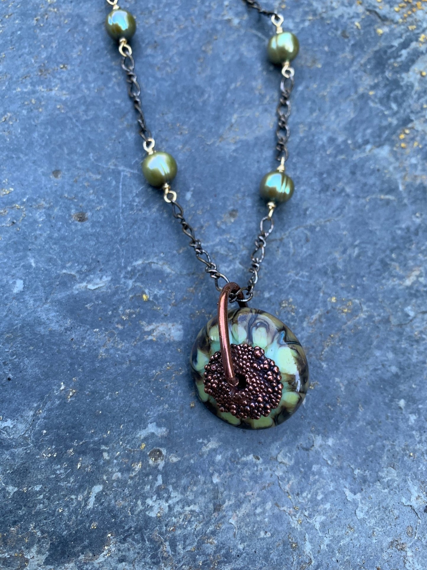 Earthy Disc Bead necklace - The Glass Acorn