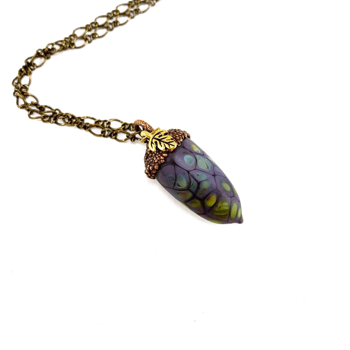 Limited Edition Glass and Copper Acorn Pendant - The Glass Acorn