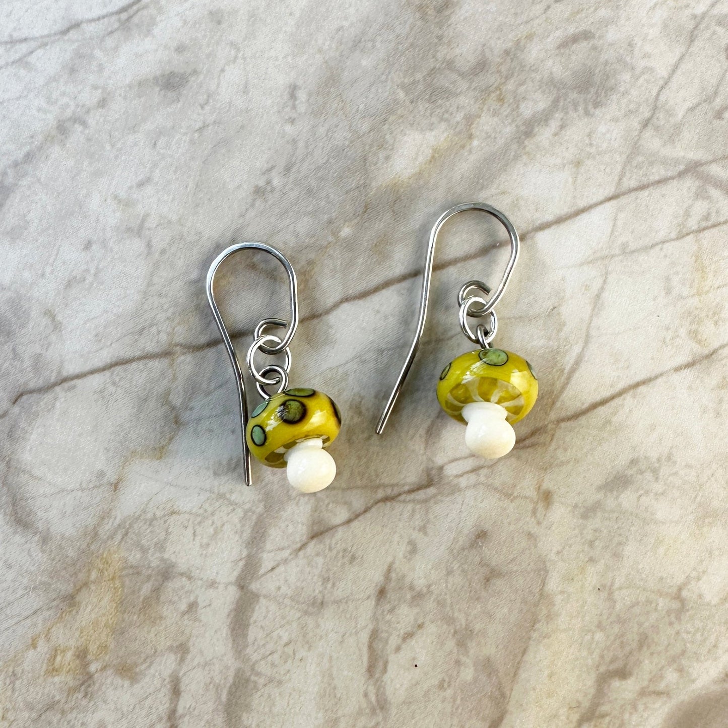 Tiny Mushroom Earrings - The Glass Acorn