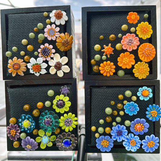 Bokeh Bouquet Glass Wall Sculpture