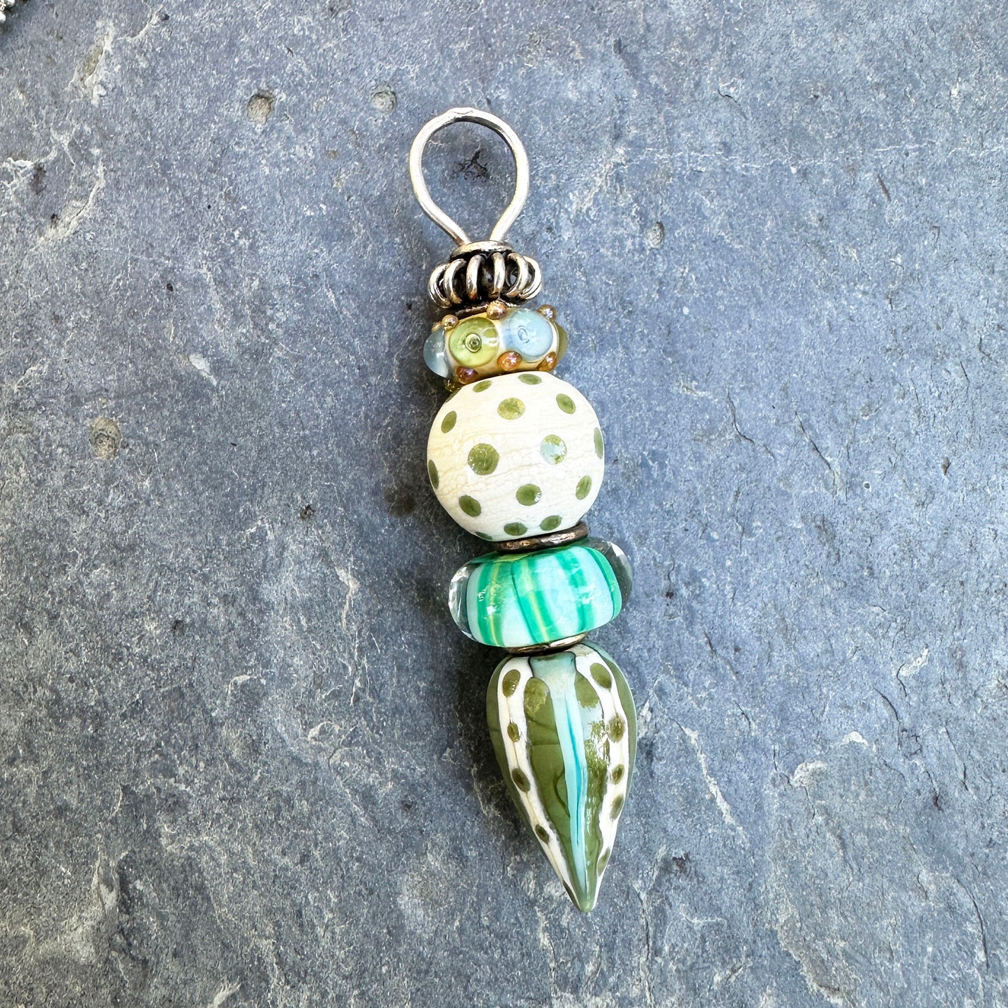 Stacked Bead Pendant in 8 Colors