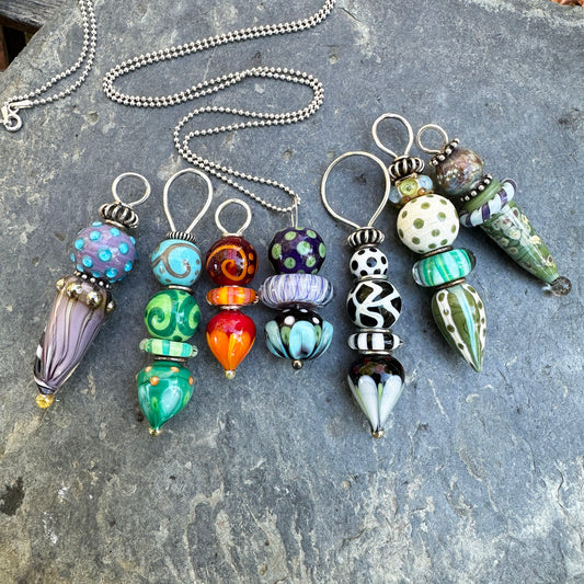 Stacked Bead Pendant in 8 Colors