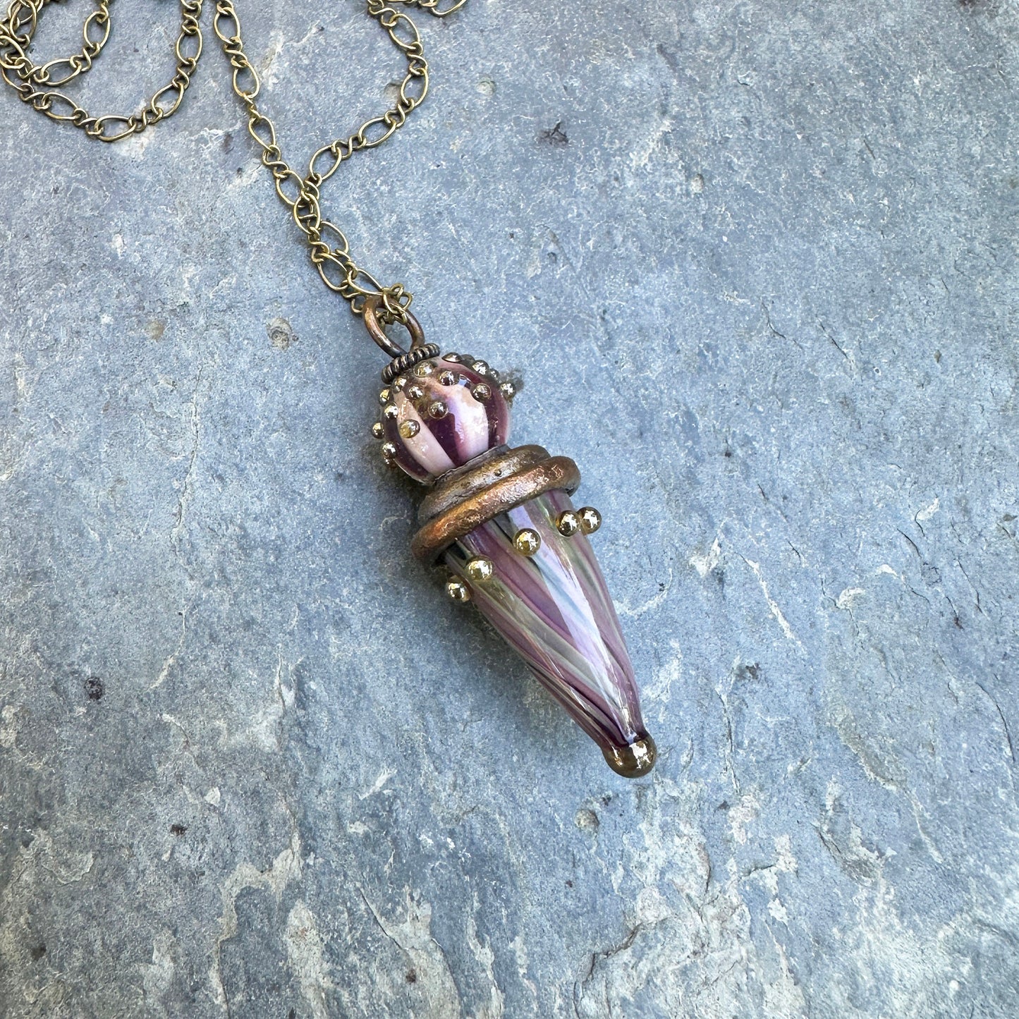 Stacked Bead Pendant in 8 Colors