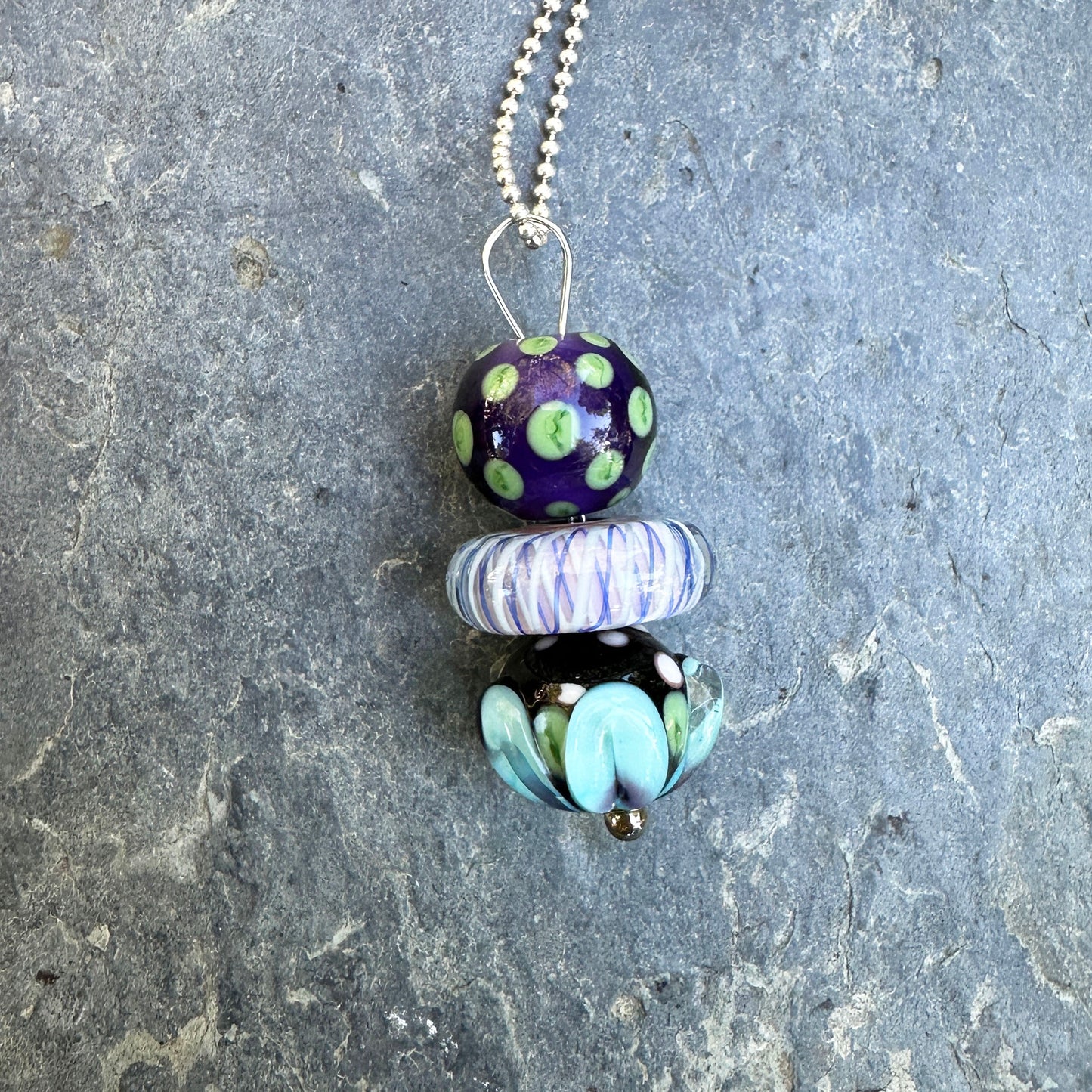 Stacked Bead Pendant in 8 Colors