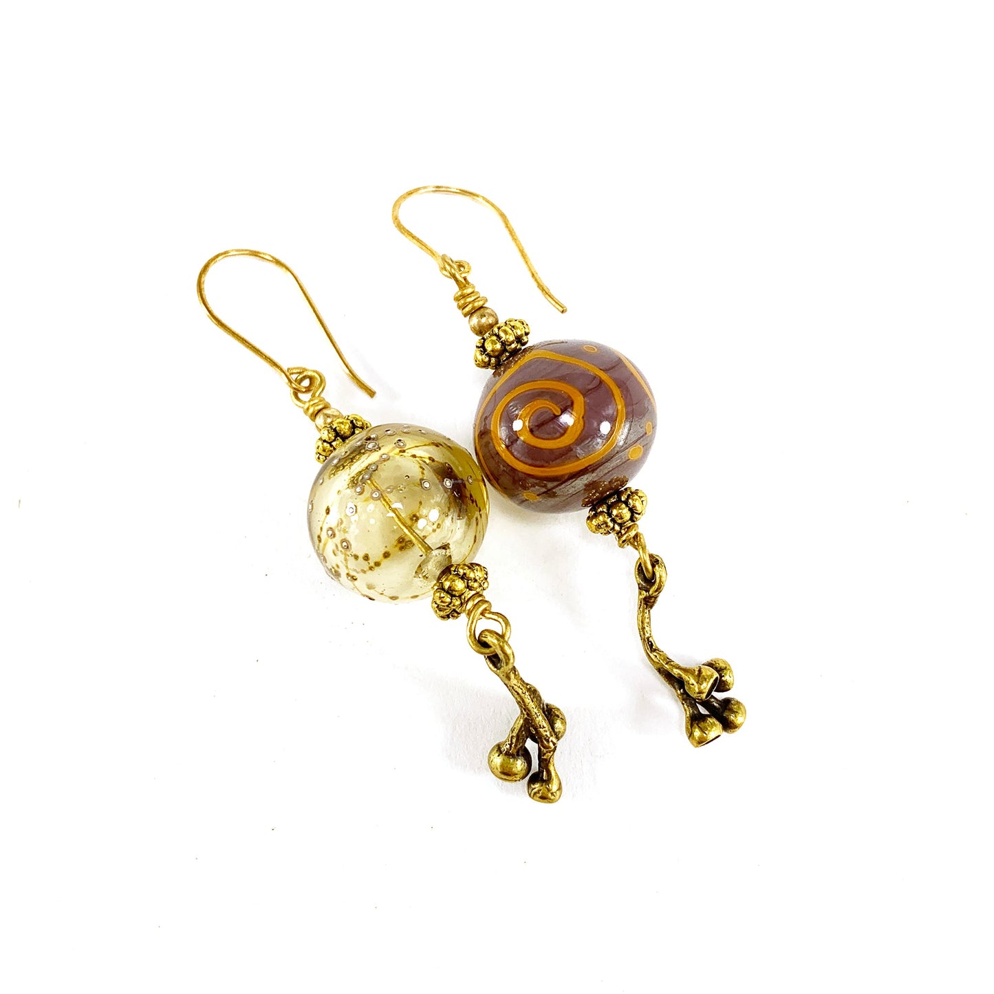 Amber and Lavender Earrings - The Glass Acorn
