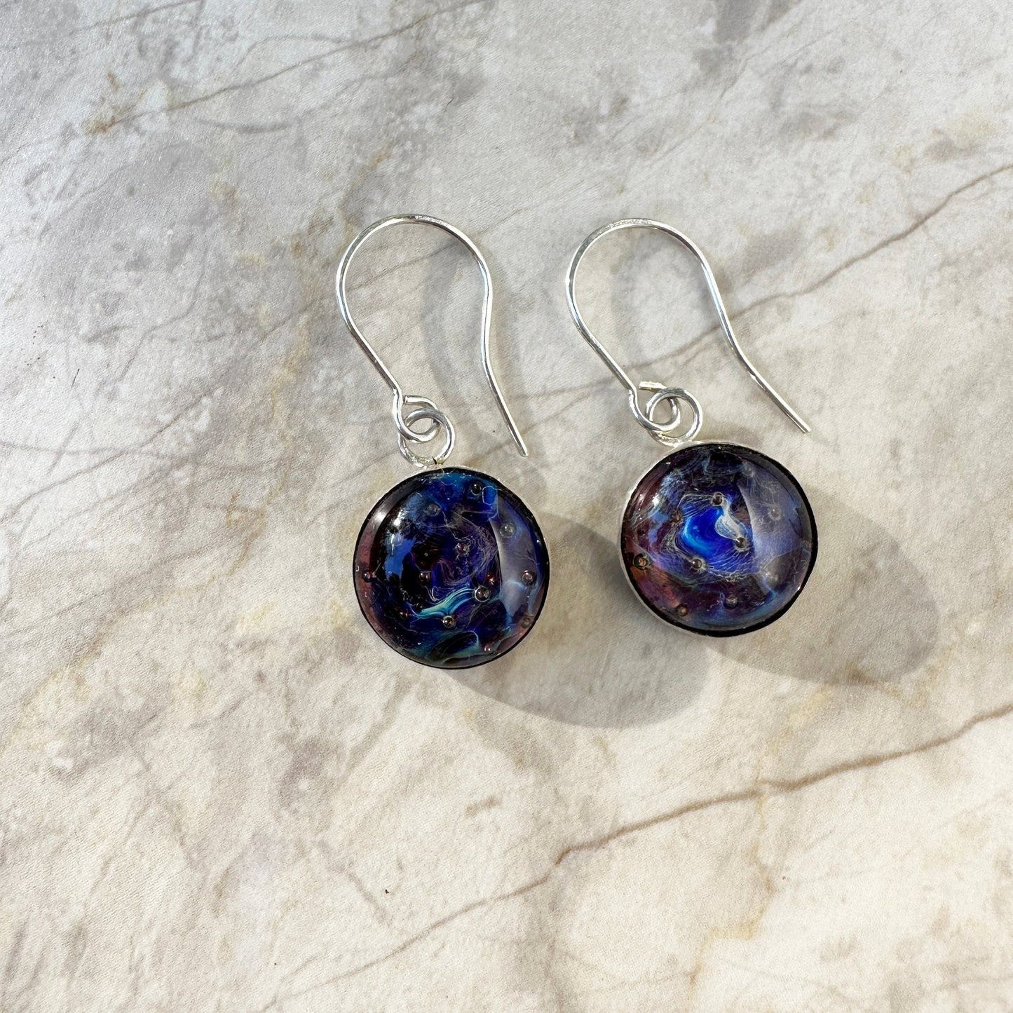 Bezel set glass earrings - The Glass Acorn