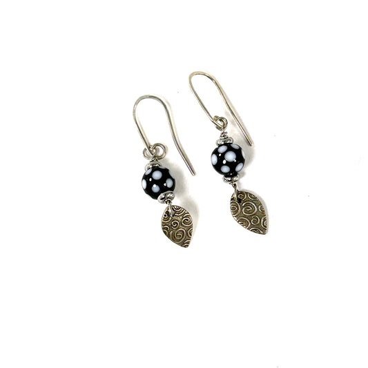 Black and White Dangling Earrings - The Glass Acorn