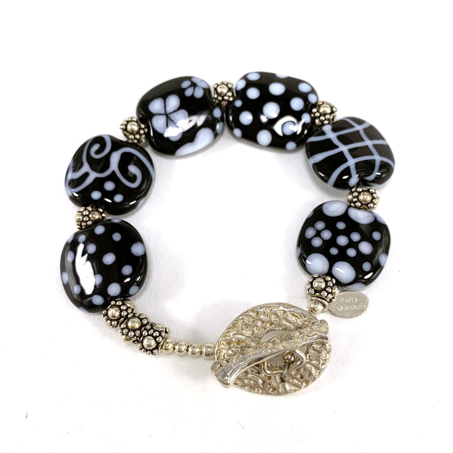 Black and White Glass Bead Bracelet - The Glass Acorn