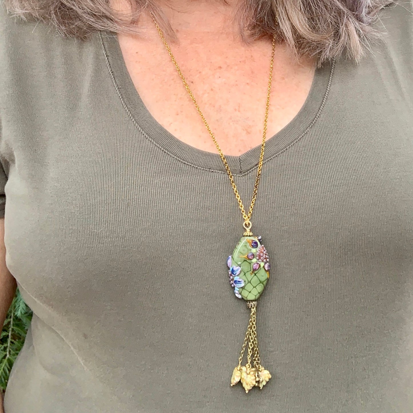 Floral Tapestry Pendant - The Glass Acorn