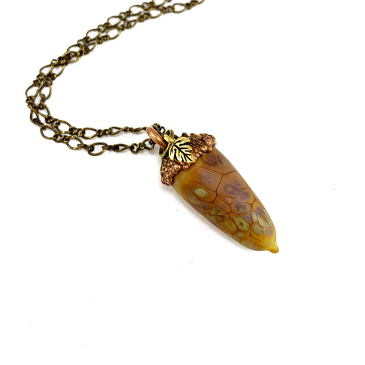 Limited Edition Glass and Copper Acorn Pendant - The Glass Acorn