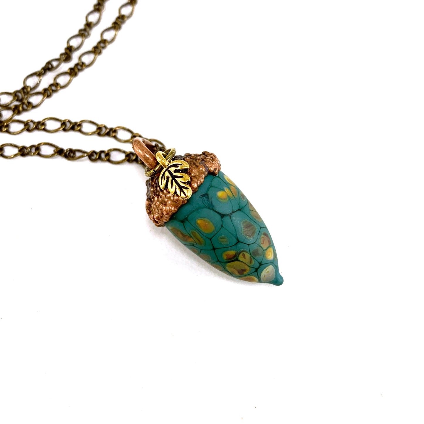 Limited Edition Glass and Copper Acorn Pendant - The Glass Acorn