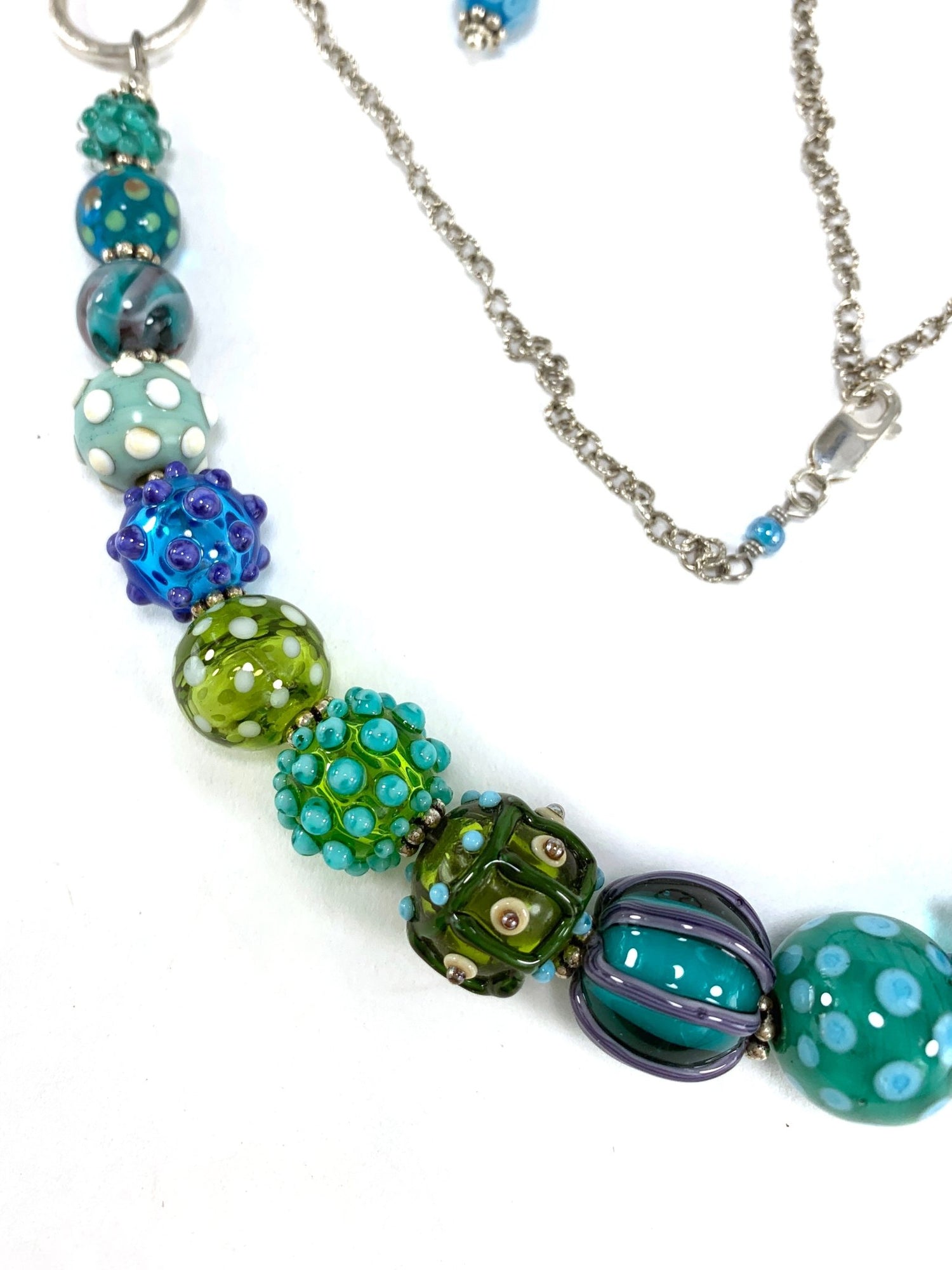 Ocean Themed Boho Bead Collector's Necklace - The Glass Acorn