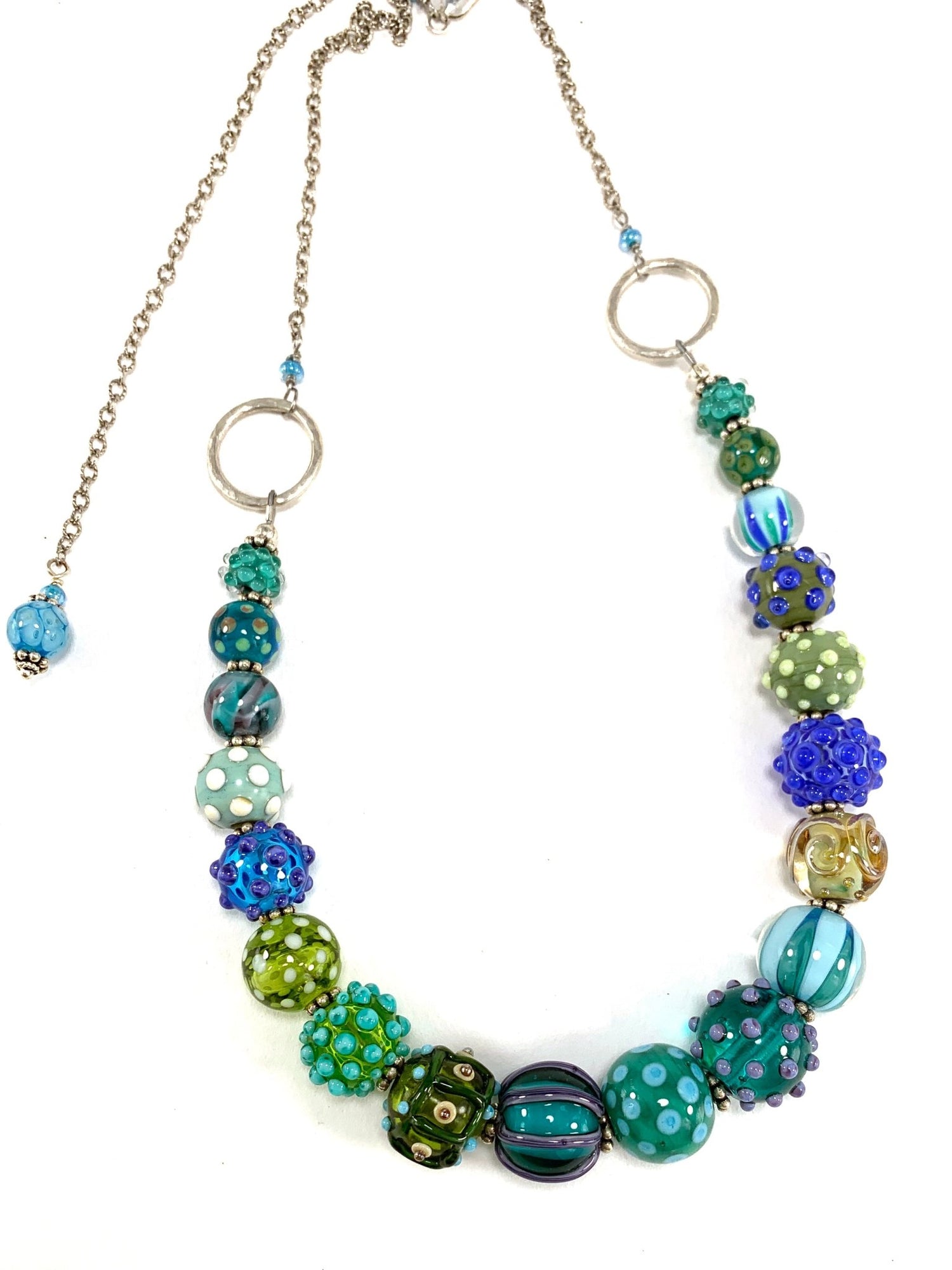 Ocean Themed Boho Bead Collector's Necklace - The Glass Acorn