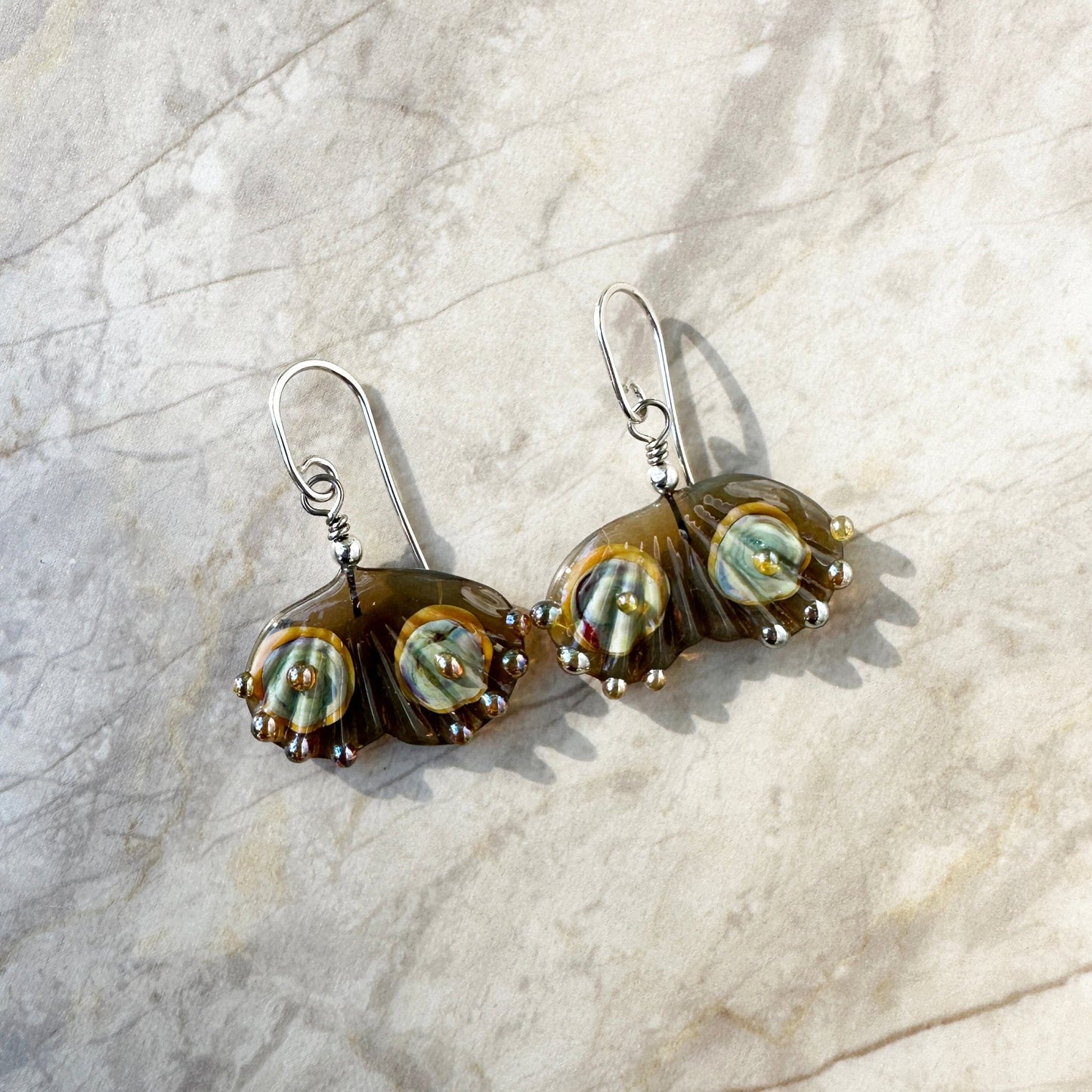 Single Tier Gingko Leaf Earrings - The Glass Acorn