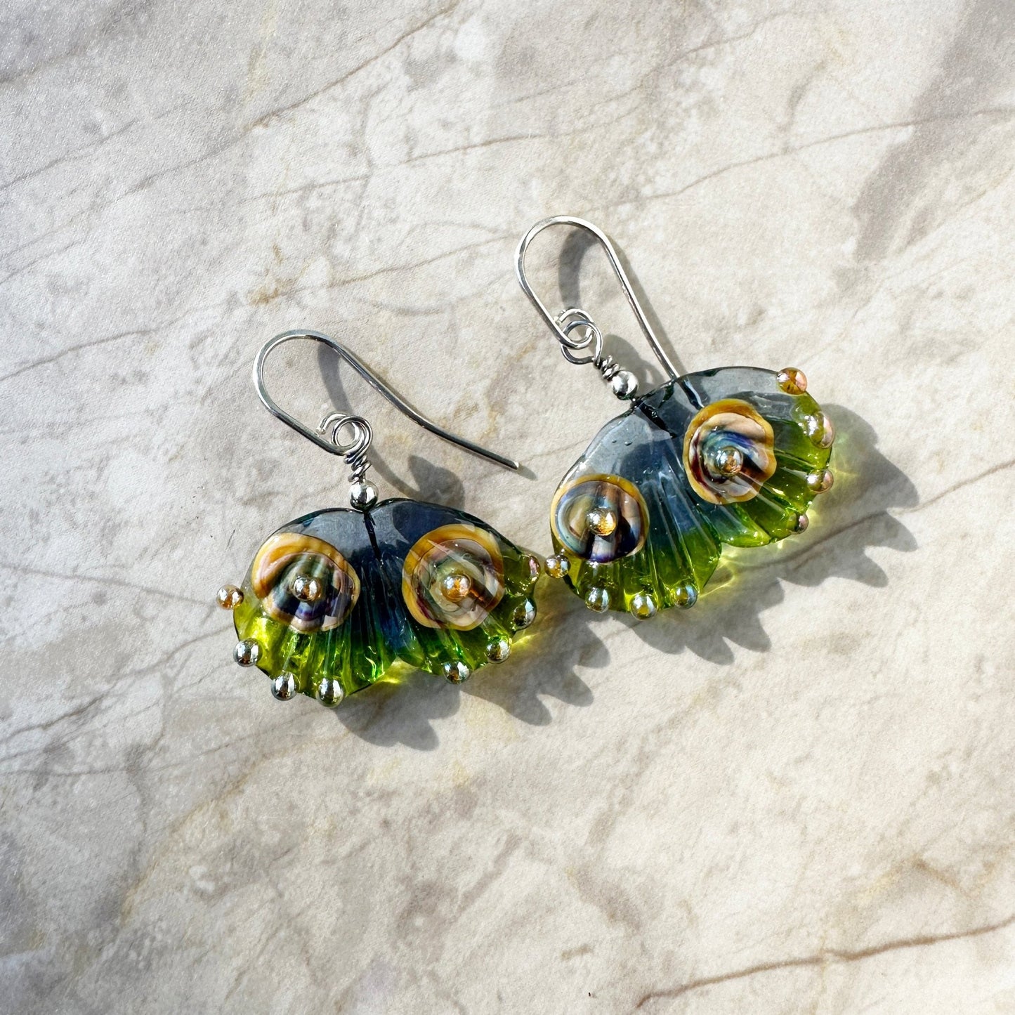 Single Tier Gingko Leaf Earrings - The Glass Acorn