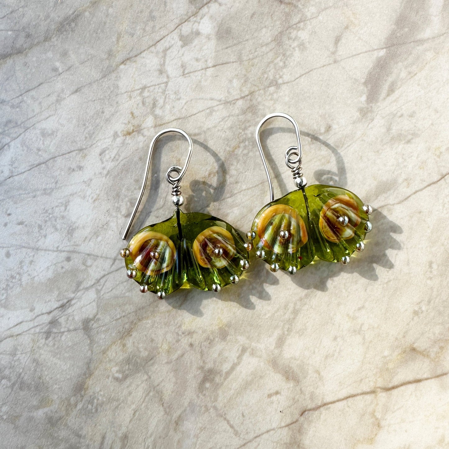 Single Tier Gingko Leaf Earrings - The Glass Acorn