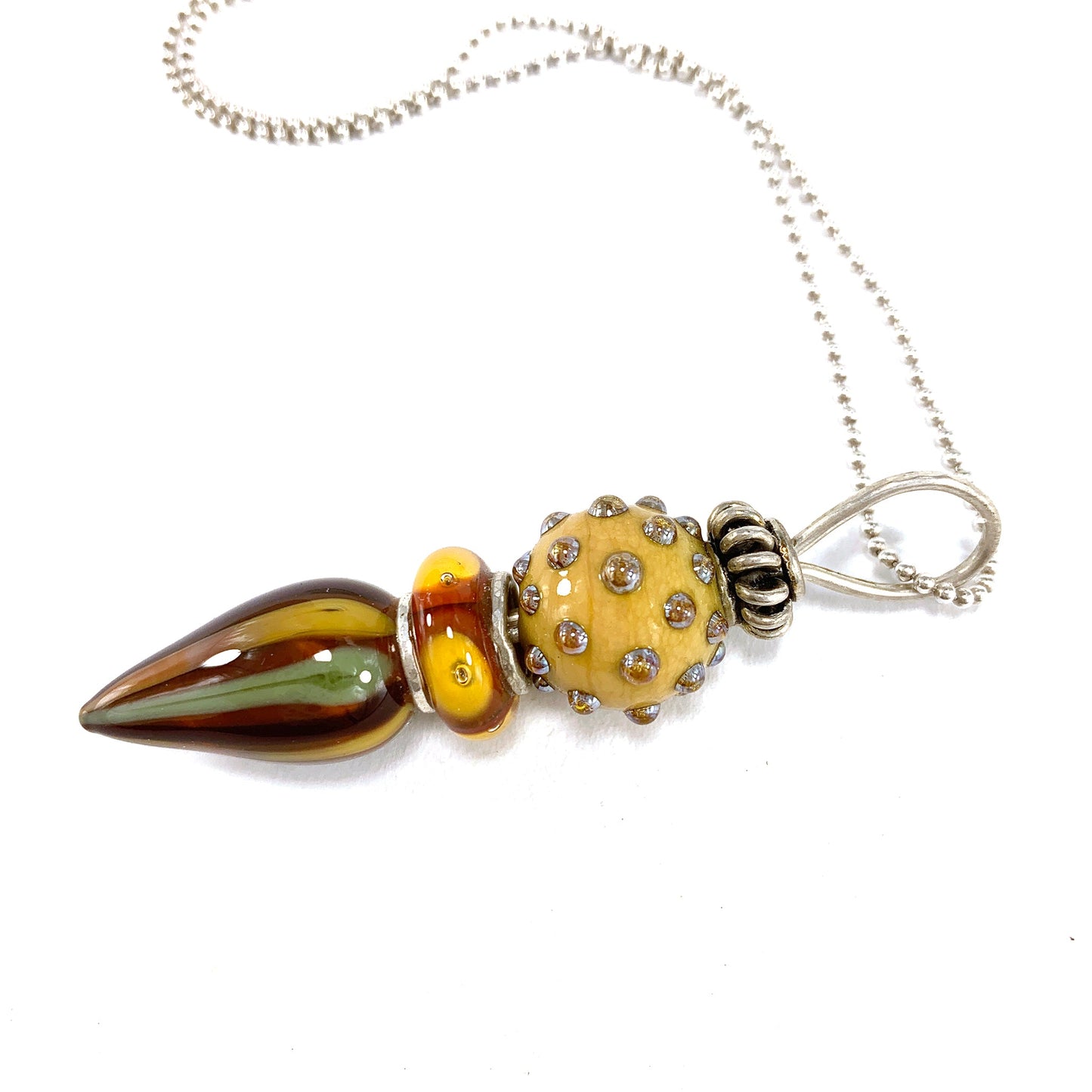 Stacked Bead Pendant in Warm Autumn