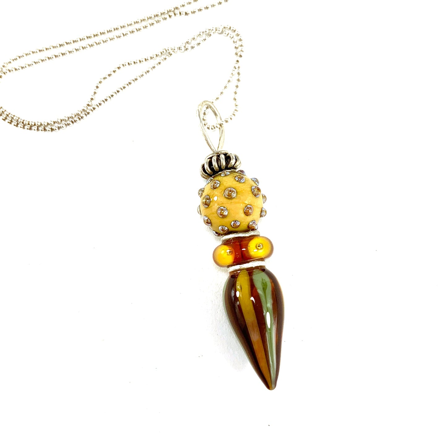 Stacked Bead Pendant in Warm Autumn 