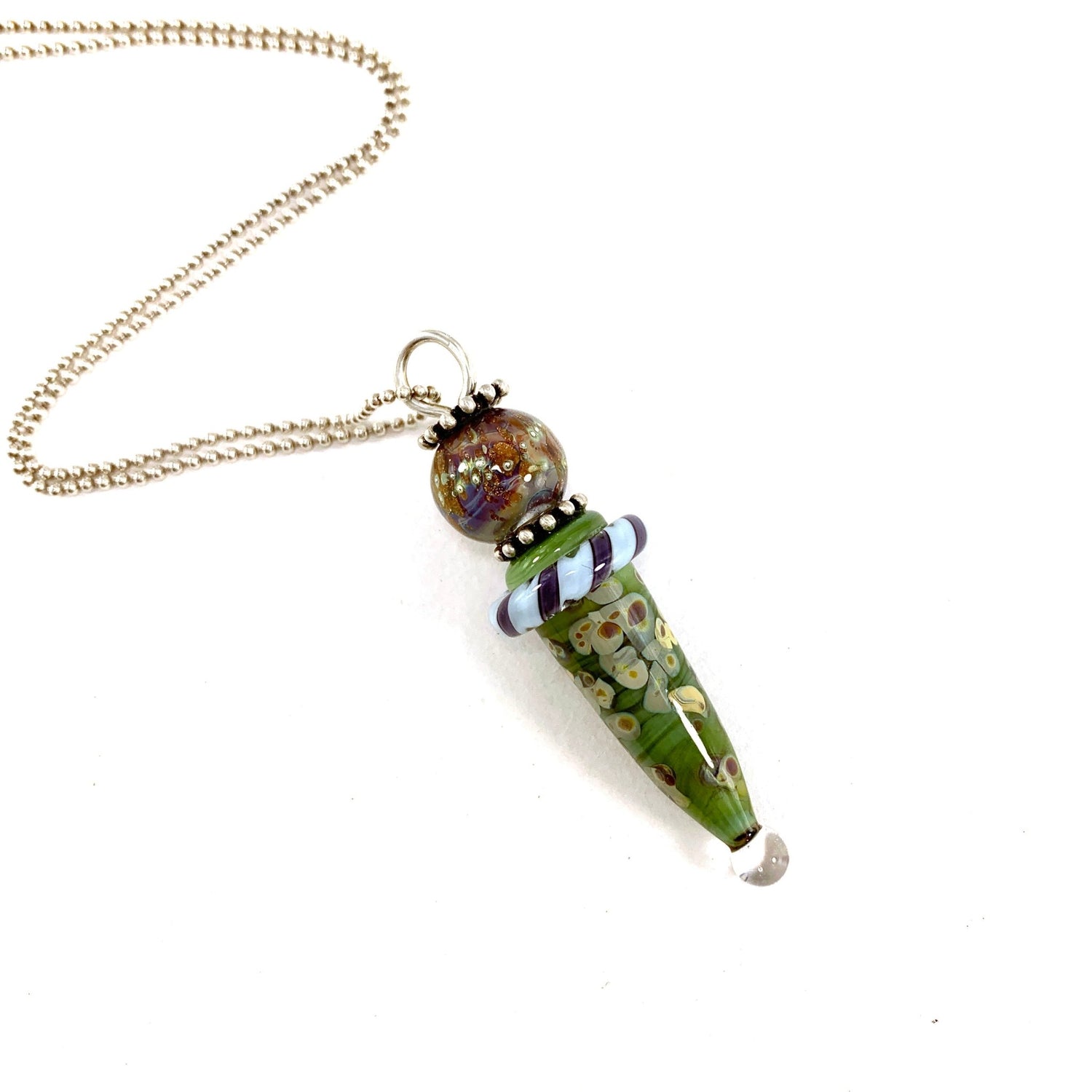 Stacked Bead Pendant in 9 Colors - The Glass Acorn