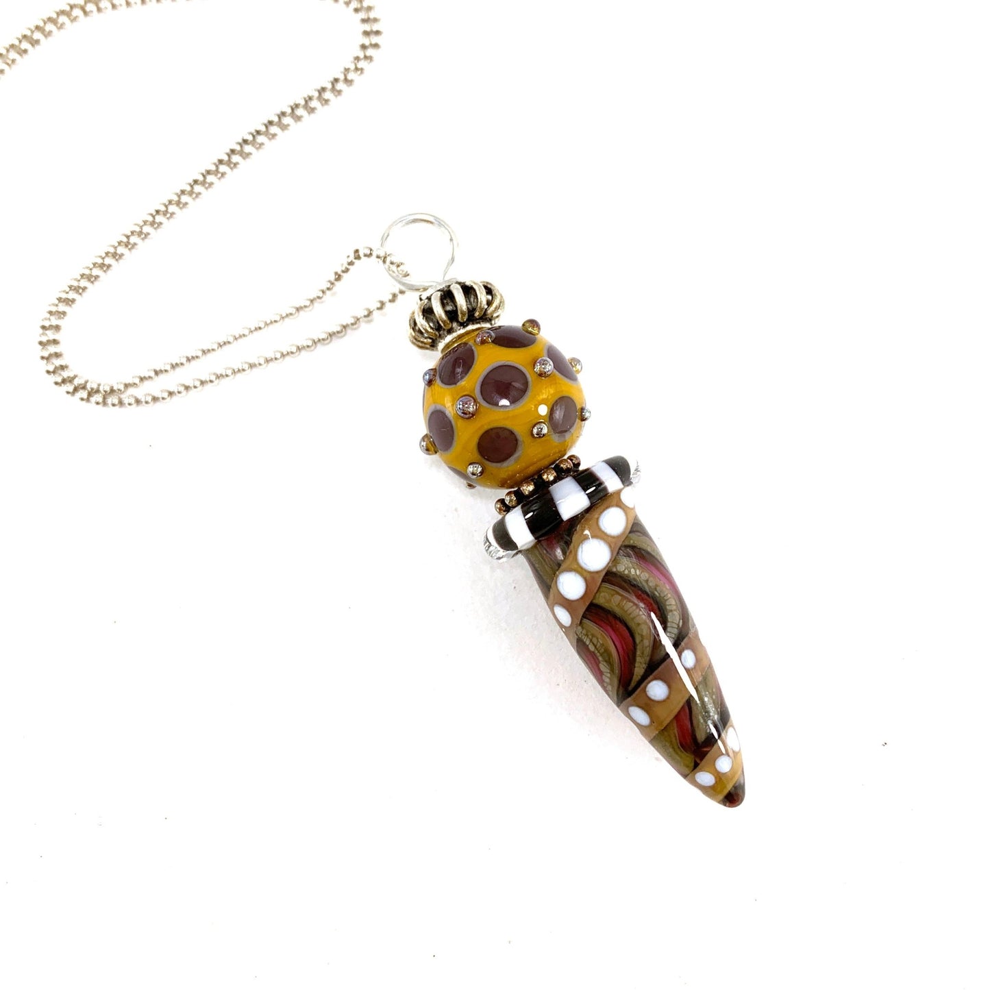 Stacked Bead Pendant in 9 Colors - The Glass Acorn