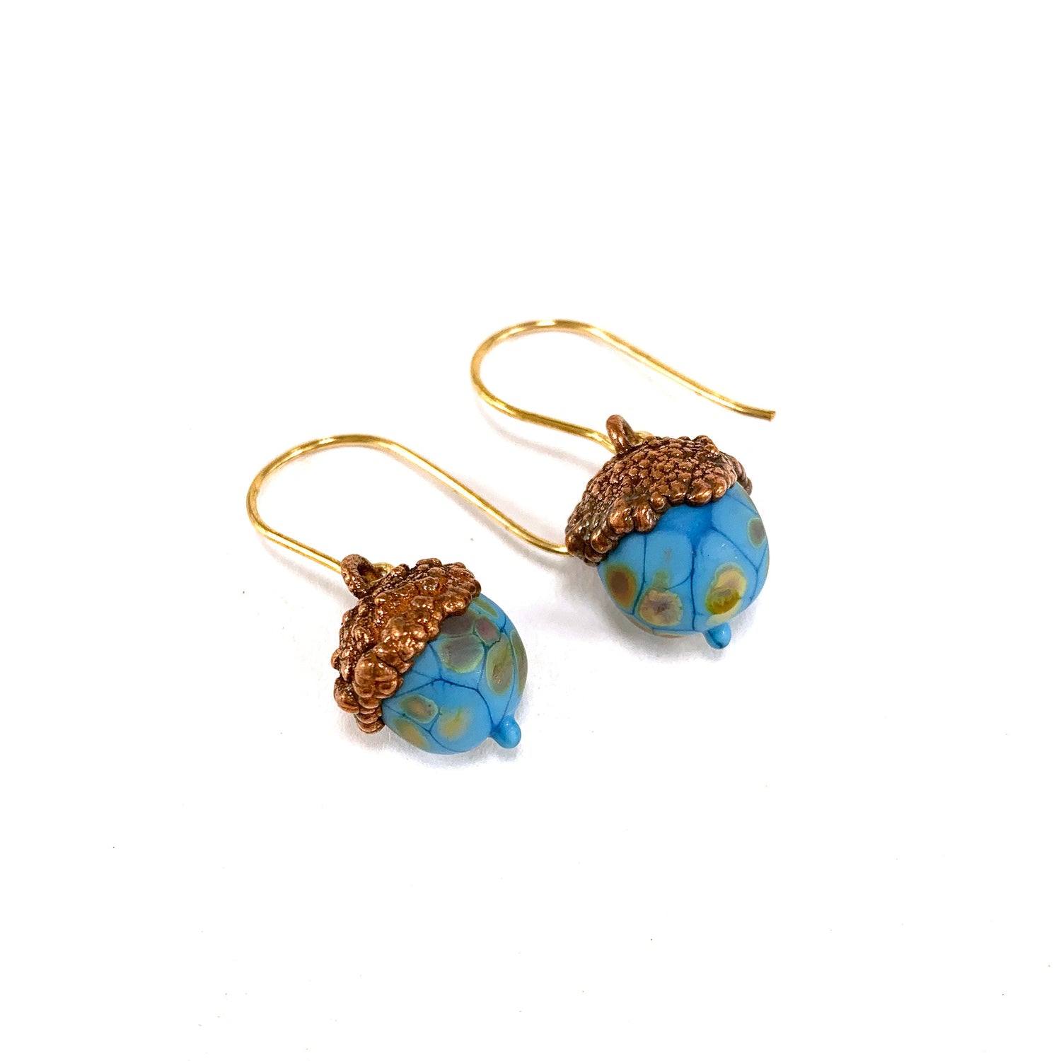 Tiny Acorn Earrings - The Glass Acorn