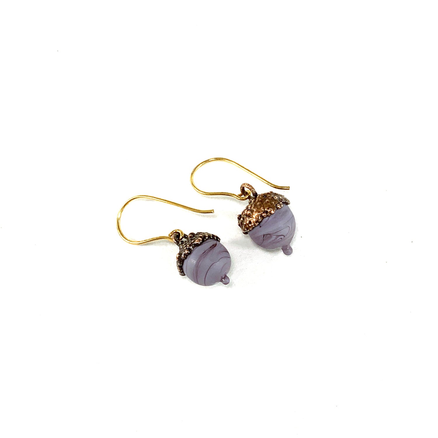 Tiny Acorn Earrings - The Glass Acorn