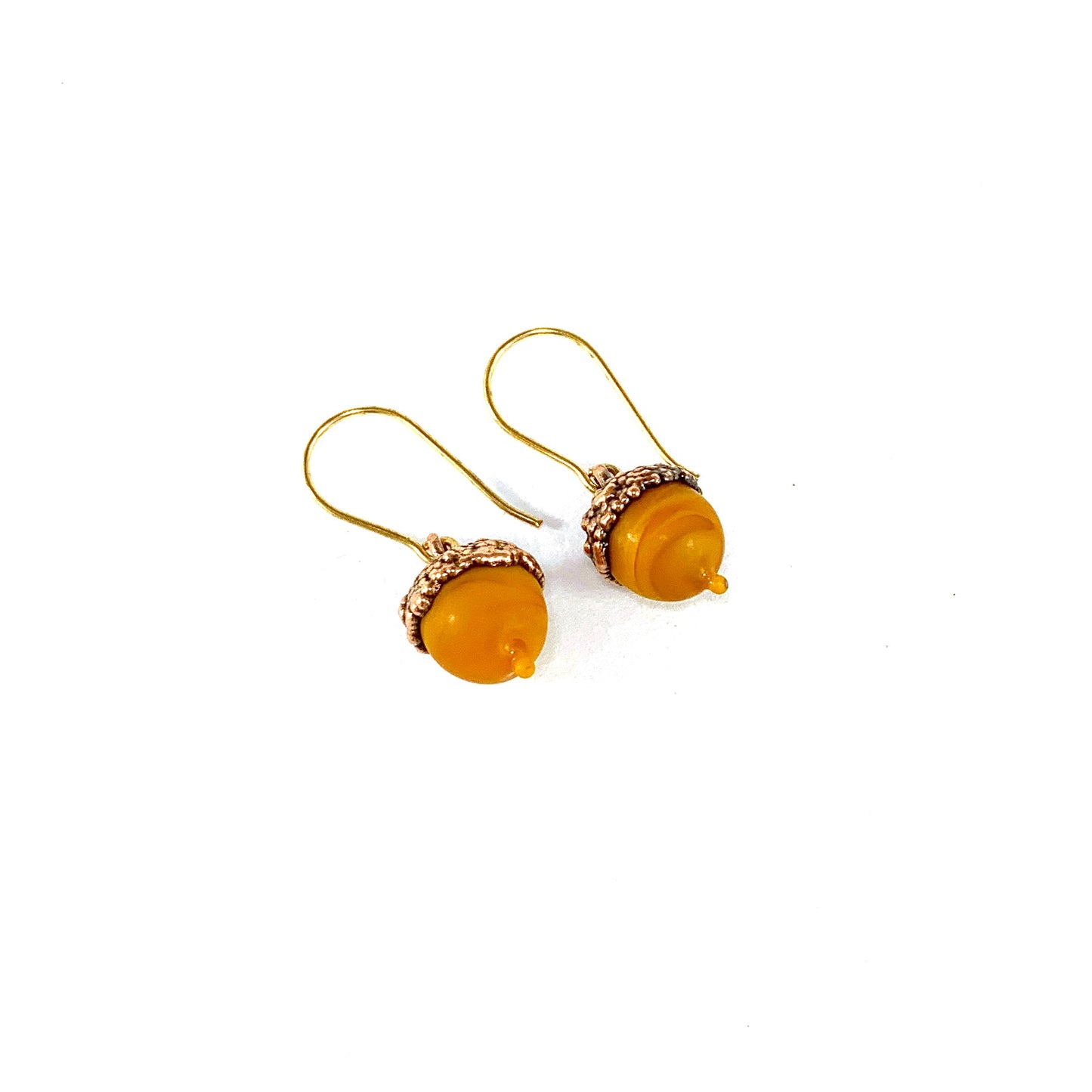 Tiny Acorn Earrings - The Glass Acorn