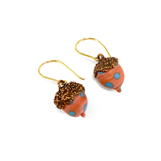 Tiny Acorn Earrings - The Glass Acorn