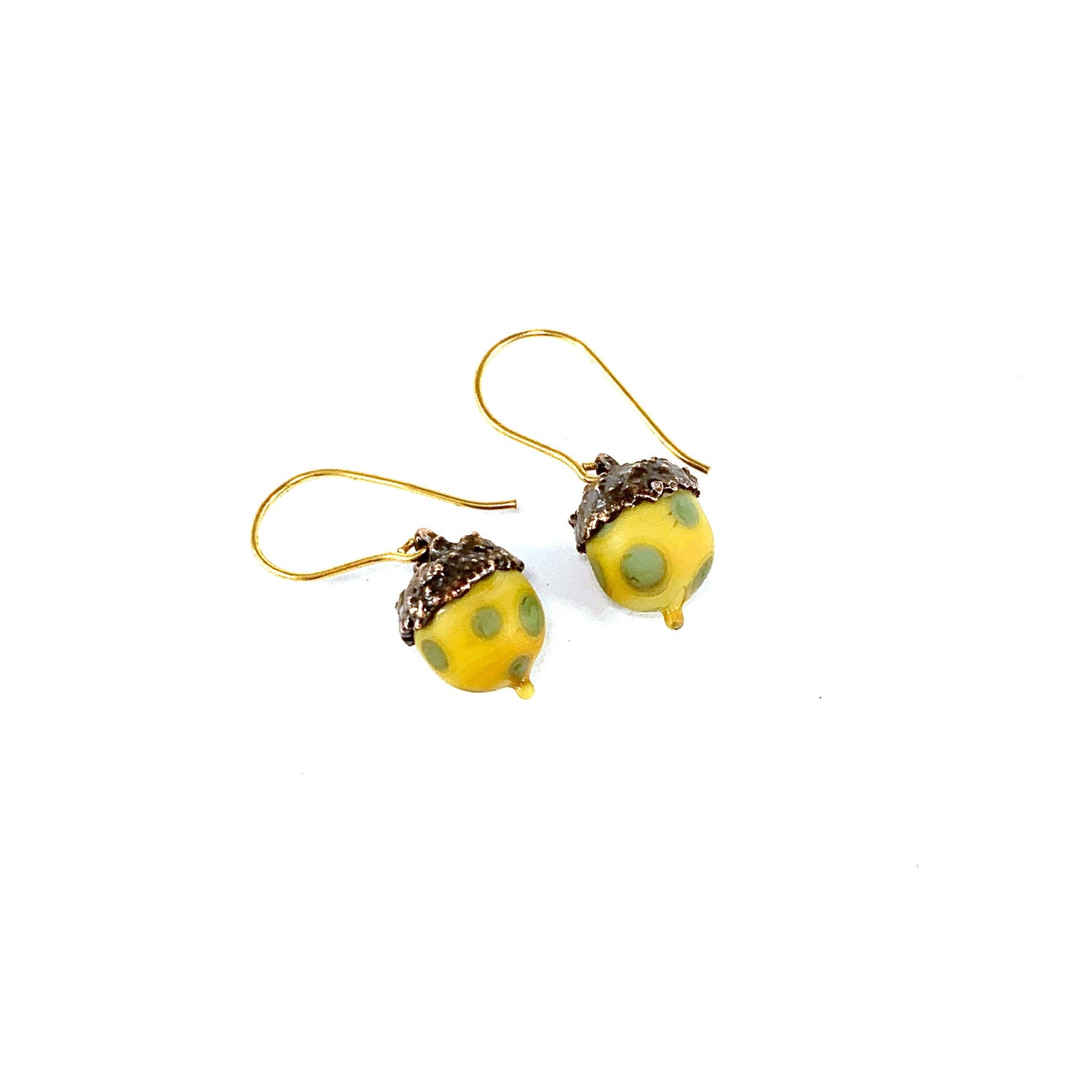 Tiny Acorn Earrings - The Glass Acorn