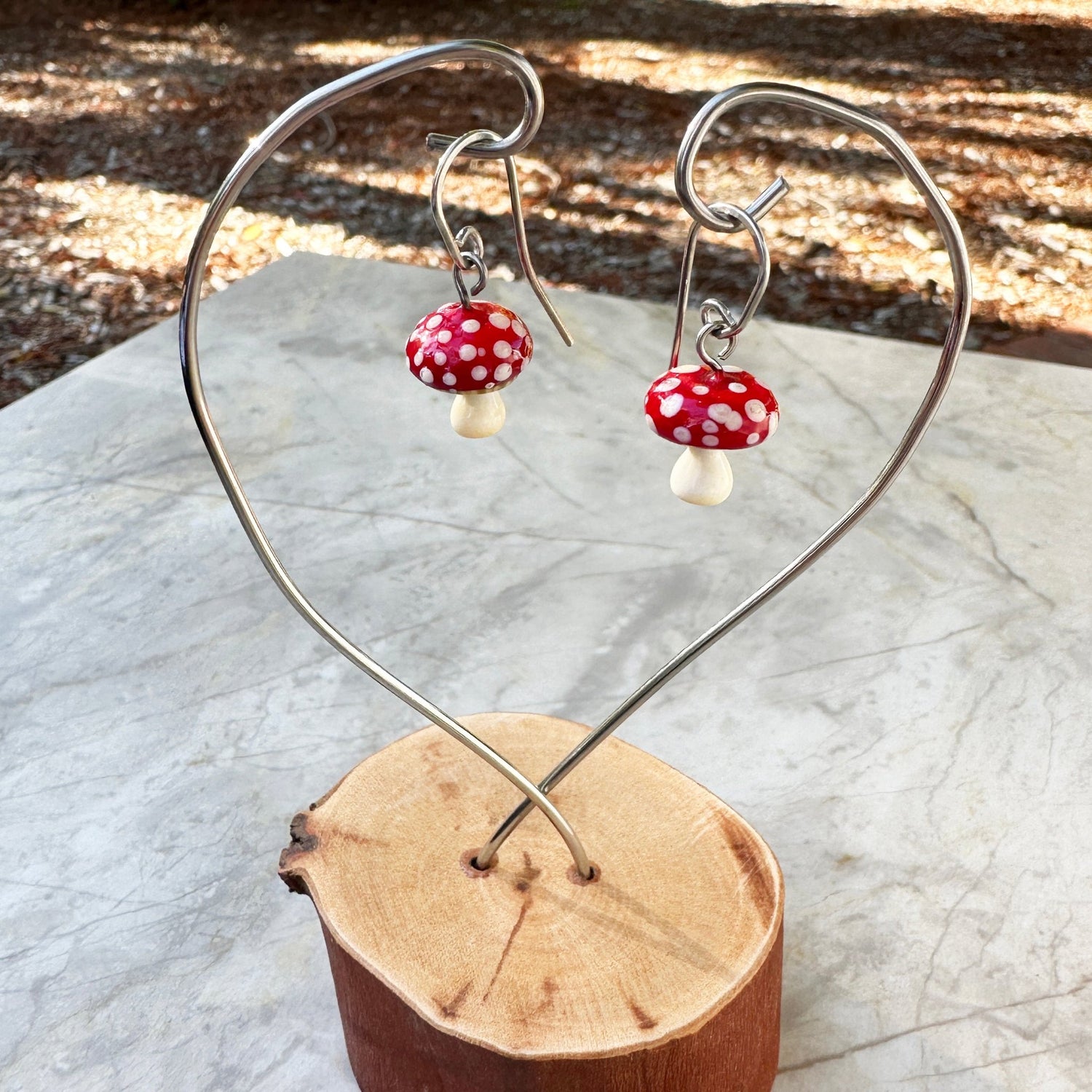 Tiny Mushroom Earrings - The Glass Acorn