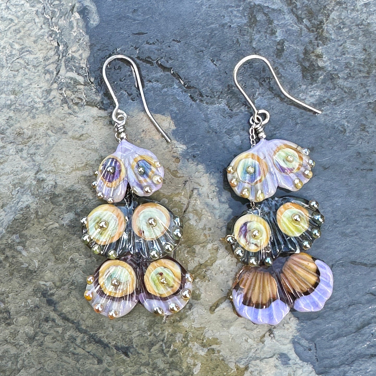 Triple Tier Dangling Earrings - The Glass Acorn