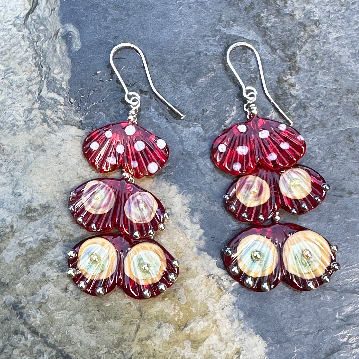 Triple Tier Dangling Earrings - The Glass Acorn